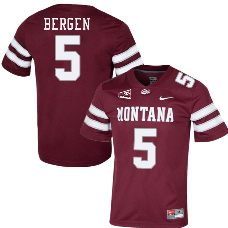 Junior Bergen Grizzlies Jersey,University Of Montana Grizzlies #5 Junior Bergen Jersey-Maroon